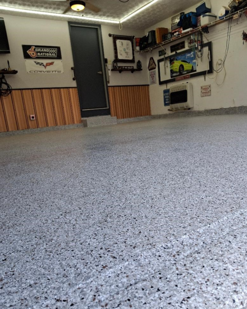 concrete garage floor after coating
