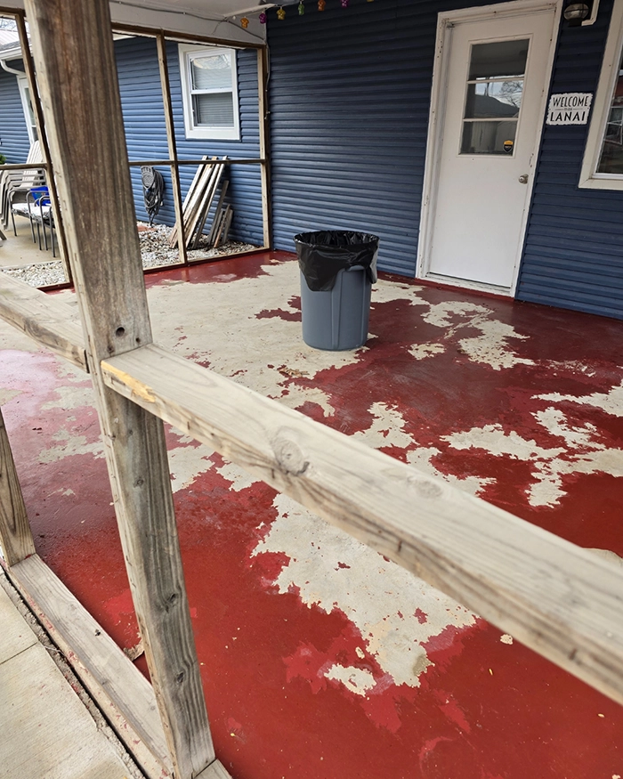 back deck before epoxy was added