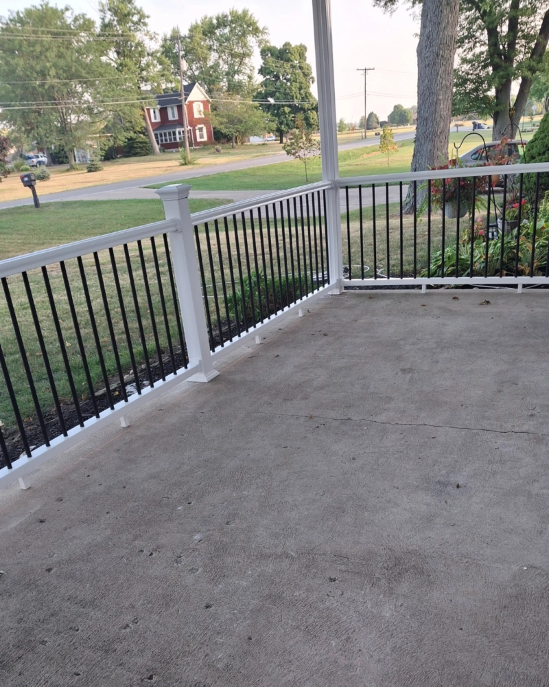 front patio before epoxy flooring was added