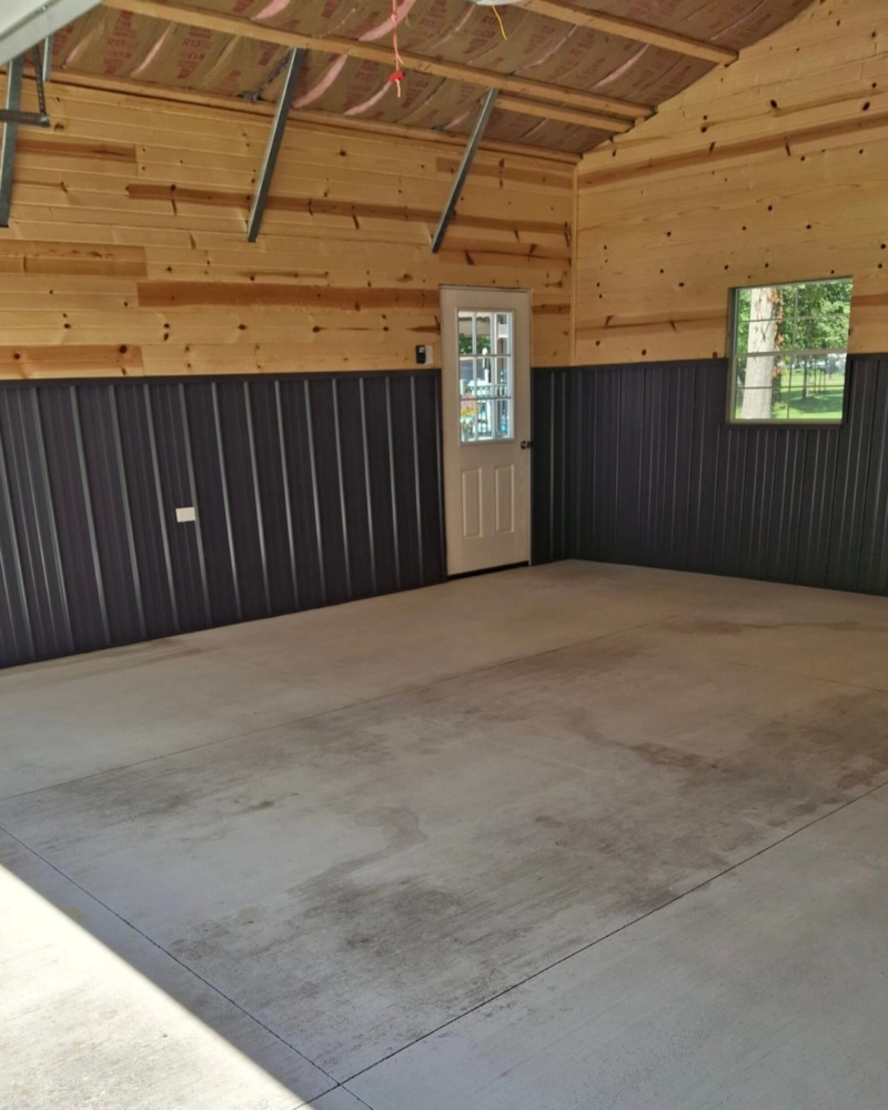 garage floor before epoxy coating was added