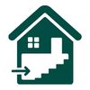 house with arrow pointing to basement icon